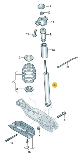 1ED513049E Suspension Parts Back Shock Absorber for 