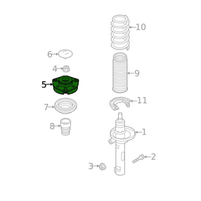 1EA412331B Shock Mount / Strut Mount for AUDI Q4, VW ID, CUPRA BORN (K11), SKODA ENYAQ iV SUV (5AZ)