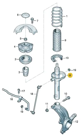 1ED413023D Suspension Parts Front Shock Absorber for 