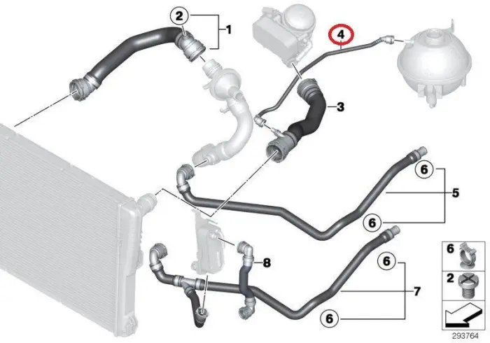 17128651298 Engine Parts Cooling Water Pipe for BMW X4 (F26), X3 (F25)