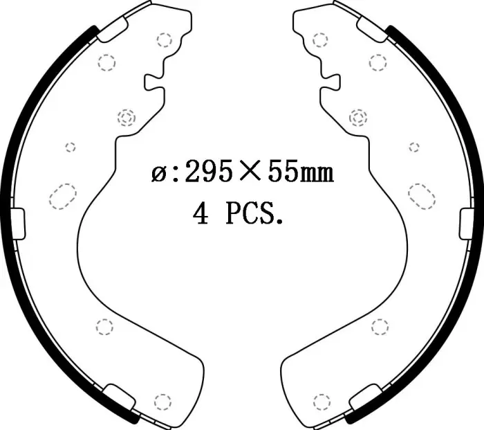 UHY42638Z Brake Shoe Set for FORD RANGER (ET), MAZDA BT-50 Pickup (CD, UN)