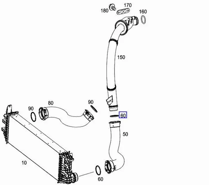 0219976545 Engine Parts Intercooler Hose O-Ring for