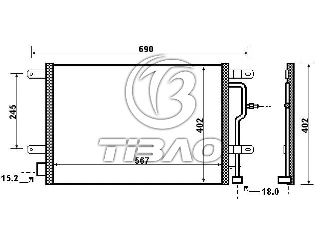 8E0260403D Air Conditioning Condenser for AUDI A4 / S4 B6 (8E2), A6 / S6 C5 Avant (4B5)