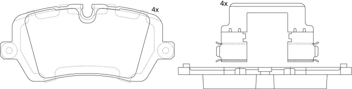 LR036574 Brake Pads for LAND ROVER DEFENDER Station Wagon (L663), DISCOVERY V VAN (L462), DISCOVERY V (L462), DEFENDER Van (L663), RANGE ROVER IV (L405), RANGE ROVER SPORT II (L494)