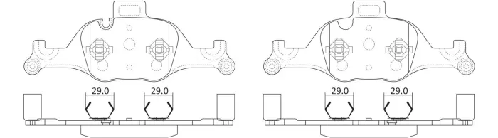 34106888482 BMW Brake Pad for BMW i4 (G26), 5 (G30, F90), 2 Coupe (G42, G87), 4 Coupe (G22, G82), X5 (G05, F95), X6 (G06, F96), 3 (G20, G80, G28), 6 Gran Turismo (G32), X3 Van (G01), X4 (G02, F98), 7 (G11, G12)