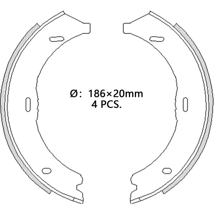 6394200220 Brake Shoe Set for MERCEDES-BENZ EQV (W447), eVITO Van (W447), VITO / MIXTO Van (W639), VALENTE Bus (W639)