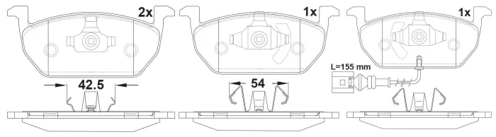 5Q0698151C Brake Pads for AUDI A3, VW GOLF, SEAT LEON ST (5F8), SKODA OCTAVIA III Combi (5E5, 5E6)