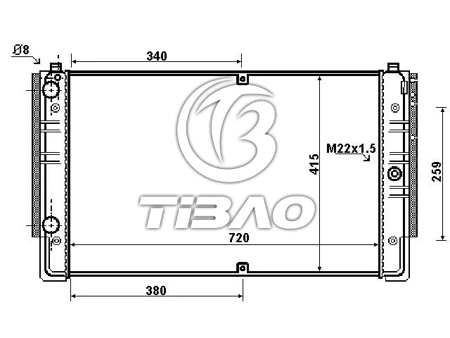 7D0121253 Engine Parts Radiator for VW EUROVAN T4 Van (70A, 70H, 7DA, 7DH), CARAVELLE T4 Bus (70B, 70C, 7DB, 7DK, 70J, 70K, 7DC, 7DJ), TRANSPORTER Mk IV Platform/Chassis (70E