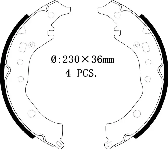 K2389 Brake Shoe Set for SCION iQ Hatchback, SUBARU TREZIA, TOYOTA PORTE II (_P14_)