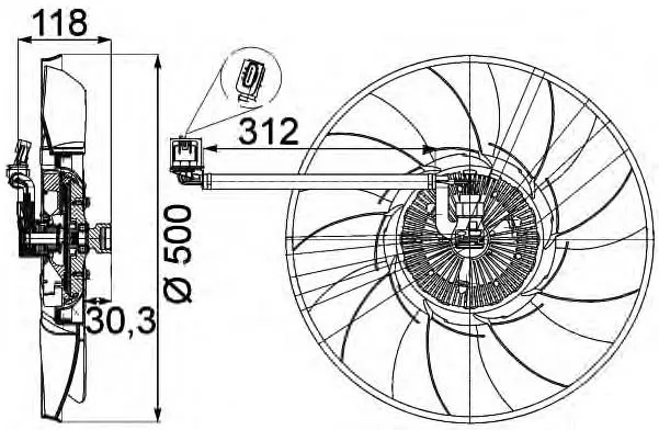 PGG500260 Engine Parts Radiator Fan for LAND ROVER RANGE ROVER III (L322), RANGE ROVER SPORT I (L320), DISCOVERY III (L319)