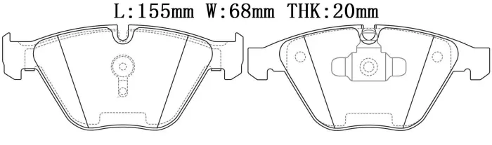 34116794915 BMW Brake Pad for BMW 3 Touring (E91), Z4 Roadster (E89), X1 (E84), 5 (E60), 6 (E63), 7 (E65, E66, E67)