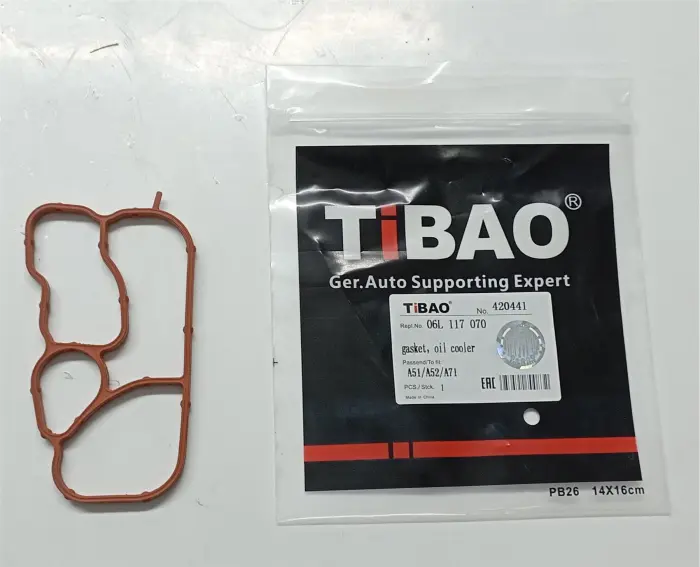 06L117070 Engine Parts Gasket，oil Cooler for AUDI Q5, VW T-ROC, SEAT ALHAMBRA (710, 711), SKODA SUPERB III Estate (3V5)