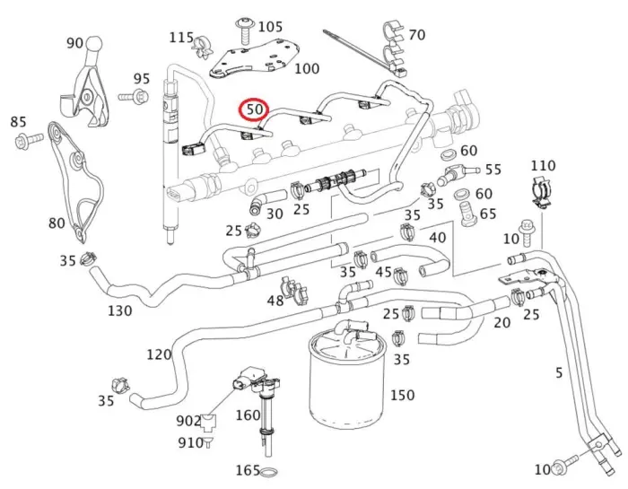 6460702132 Engine Parts Oil Drain Pipe for MERCEDES-BENZ C-CLASS (W204), E-CLASS T-Model (S211)