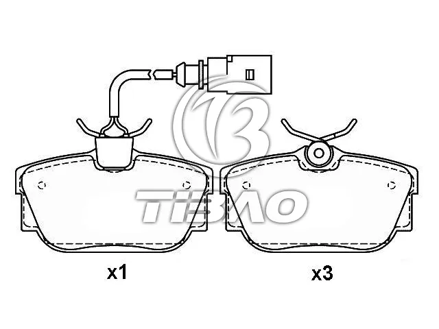 7D0698451J Brake Pads for VW EUROVAN T4 Van (70A, 70H, 7DA, 7DH), CARAVELLE T4 Bus (70B, 70C, 7DB, 7DK, 70J, 70K, 7DC, 7DJ), TRANSPORTER Mk IV Platform/Chassis (70E