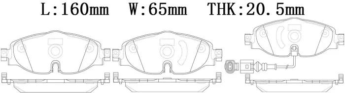 2K5698151A Brake Pads for AUDI A3, VW PASSAT, SEAT LEON (5F1), SKODA OCTAVIA III Combi (5E5, 5E6)