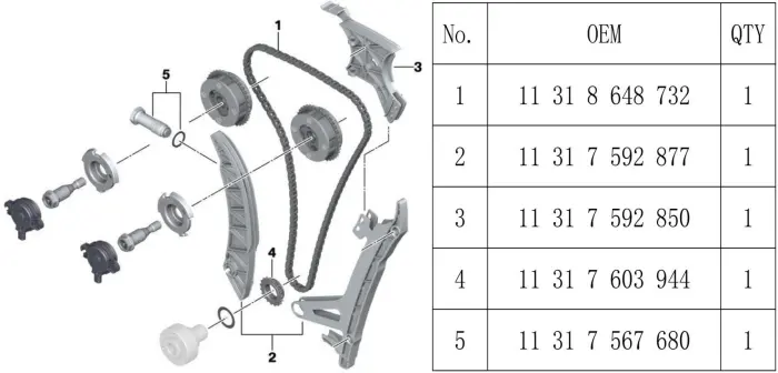 TIMINGSETN20 Engine Parts Timing Kit for 