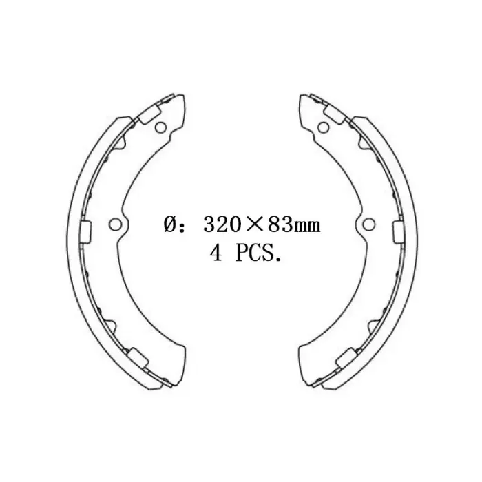 0449436300 Brake Shoe Set for TOYOTA COASTER Bus (_B4_, _B5_), TOYOACE Platform/Chassis (_Y1_, _Y2_), DYNA 200 Platform/Chassis, DYNA 250 Van, DYNA 300 Platform/Chassis