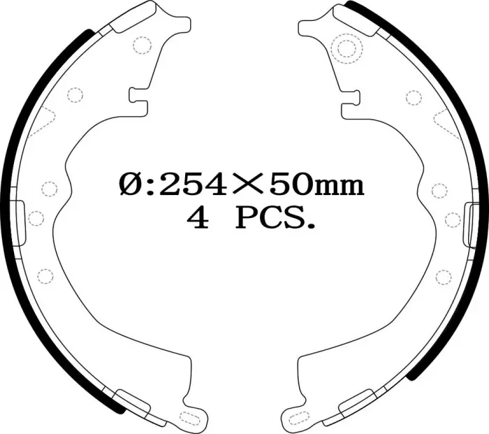 044950K010 Brake Shoe Set for TOYOTA HILUX VIGO VII Pickup (_N1_, _N2_, _N3_)