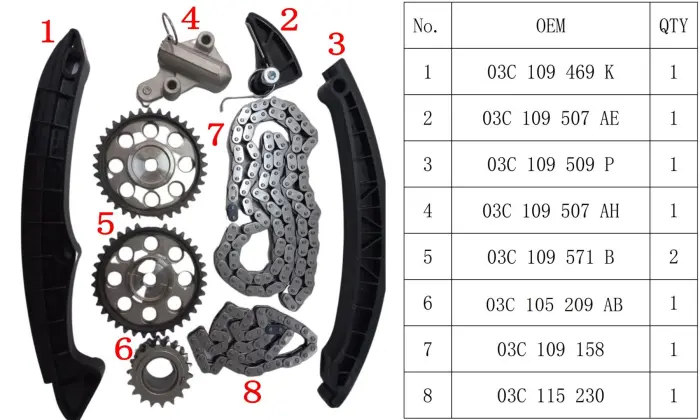 TIMINGSET03C_9P Engine Parts Timing Kit for 