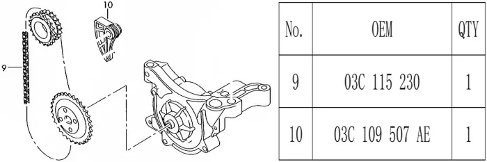 TIMINGSET03C_9P Engine Parts Timing Kit for 