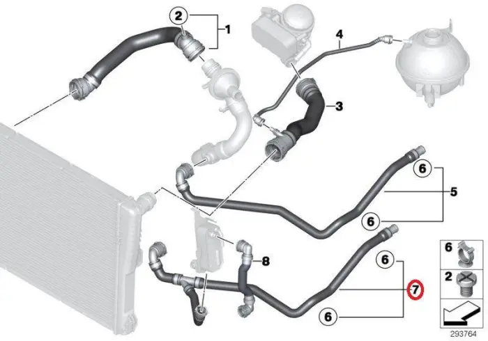 17127646157 Engine Parts Cooling Water Pipe for 