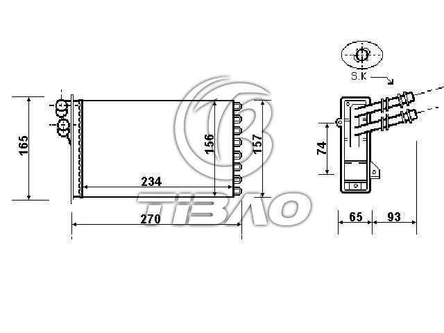 1J1819031A Heat Exchanger for AUDI TT, VW BORA, SEAT LEON (1M1), SKODA OCTAVIA I (1U2)