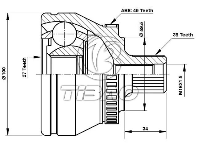 8E0498099C Transmission Parts C.V Joint for AUDI A4, SEAT EXEO ST (3R5)