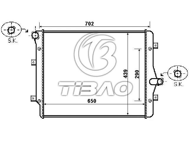 1K0121251N Engine Parts Radiator for AUDI A3, VW CC, SEAT ALTEA (5P1), SKODA SUPERB II Estate (3T5)