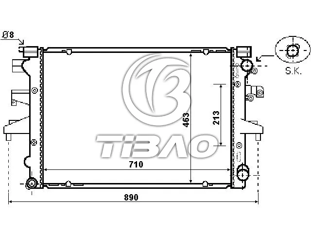 7H0121253J Engine Parts Radiator for VW MULTIVAN Mk V (7HM, 7HN, 7HF, 7EF, 7EM, 7EN), CARAVELLE T5 Bus (7HB, 7HJ, 7EB, 7EJ), EUROVAN T5 Platform/Chassis (7JD