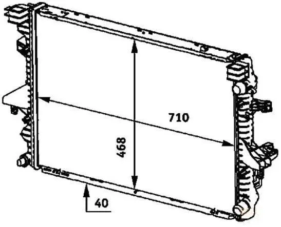 7H0121253J Engine Parts Radiator for VW MULTIVAN Mk V (7HM, 7HN, 7HF, 7EF, 7EM, 7EN), CARAVELLE T5 Bus (7HB, 7HJ, 7EB, 7EJ), EUROVAN T5 Platform/Chassis (7JD