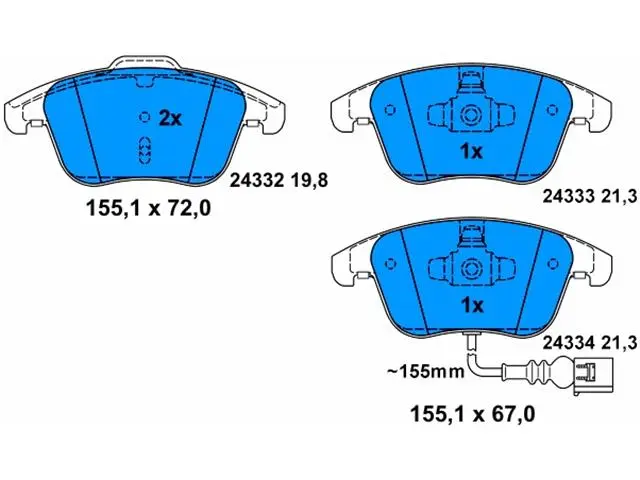 5N0698151 Brake Pads for AUDI Q3, VW TIGUAN