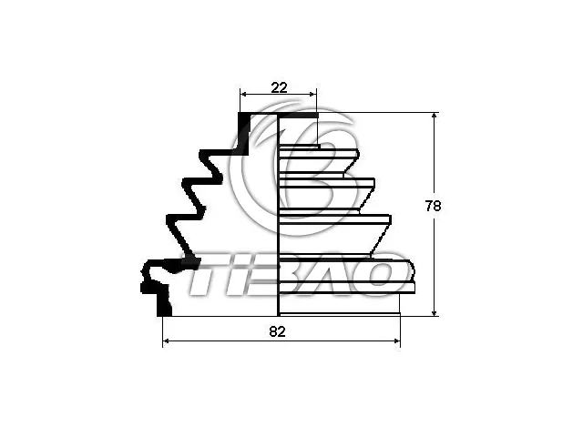 431407285A Transmission Parts C.V Boot for AUDI 100 C2 Saloon (431, 433, 434), A6 / S6 C4 (4A2), 90 B2 (813, 814, 853)