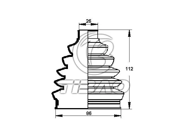 8D0498203A Transmission Parts CV Boot for AUDI A6, VW PASSAT, SKODA SUPERB I (3U4), SUPERB I Sedan (3U4)