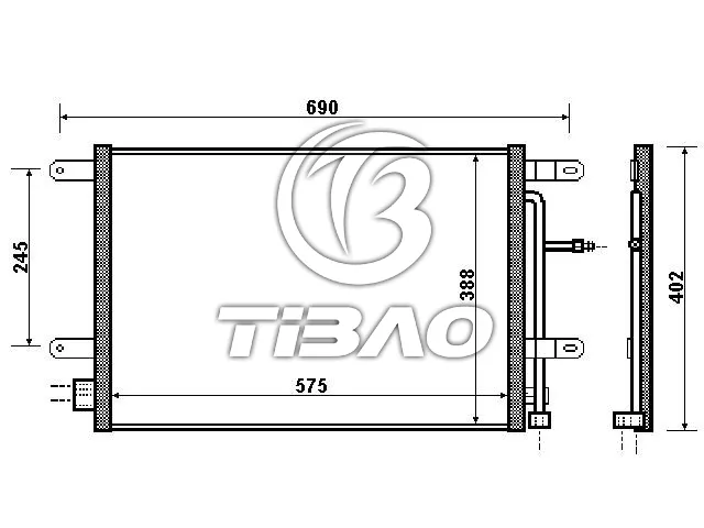 8E0260403Q Air Conditioning Condenser for AUDI A4, SEAT EXEO (3R2)