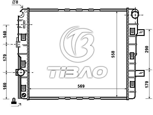 9705000403 Engine Parts Radiator for MERCEDES-BENZ ATEGO 2, ATEGO