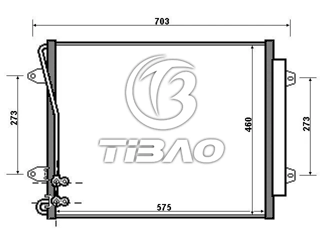 3C0820411B Air Conditioning Condenser for VW PASSAT / Magotan B6 (3C2), MAGOTAN B7 Variant (365), CC B6 (357)