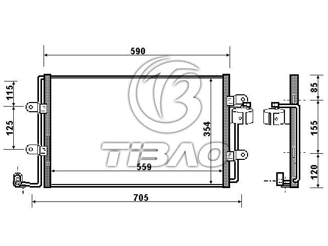 1C0820413 Air Conditioning Condenser for VW BEETLE (9C1, 1C1)