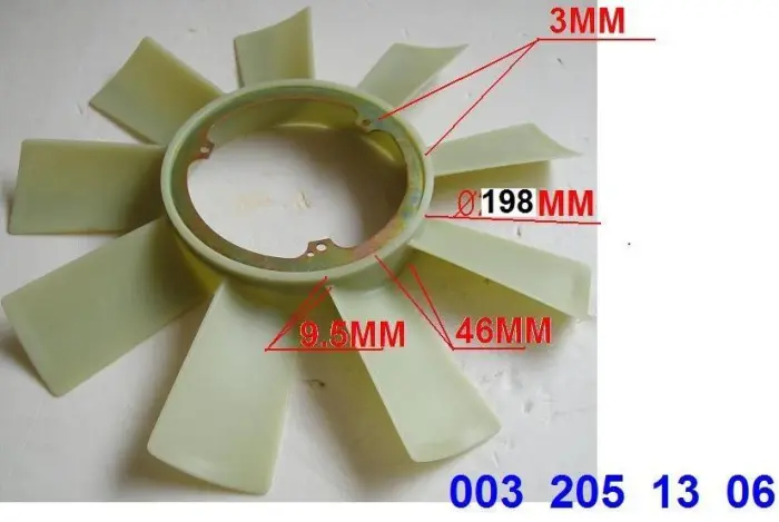 0032051306 Engine Parts Fan Blade for MERCEDES-BENZ SPRINTER 3-t Van (B903)