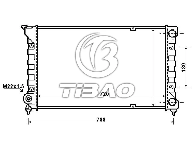 357121253AB Engine Parts Radiator for VW PASSAT, SEAT TOLEDO I (1L2), TOLEDO   (1L2)