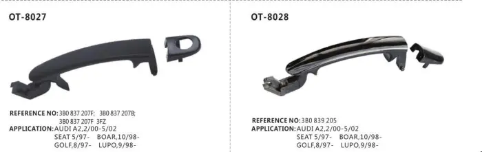 3B0837207F Door Handle for AUDI A2, VW GOLF, SEAT ALTEA XL (5P5, 5P8), SKODA LAURA II (1Z3), OCTAVIA II (1Z3)