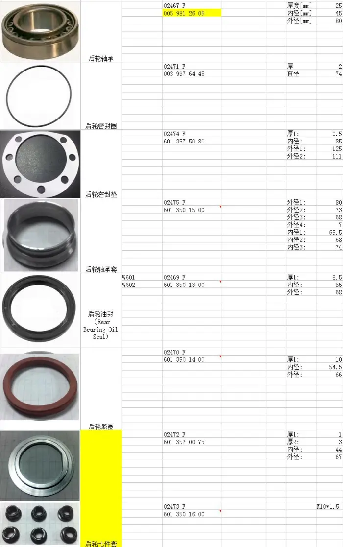 6013500468 Transmission Parts Wheel Bearing Rep. Kit for MERCEDES-BENZ G-CLASS, PUCH G-MODELL (W463)