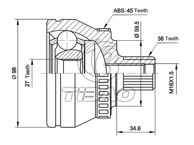 8D0498099D Transmission Parts C.V Joint for AUDI A4, VW PASSAT, SKODA SUPERB I (3U4), SUPERB I Sedan (3U4)