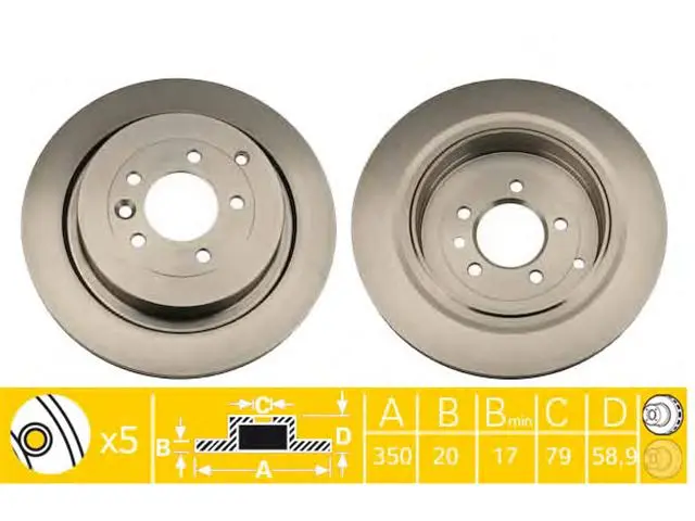 SDB000644 Brake Disc for LAND ROVER DISCOVERY IV (L319), RANGE ROVER SPORT I (L320), DISCOVERY IV VAN (L319), DISCOVERY III (L319)