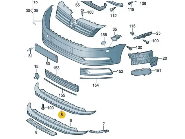 3AD805903 Front Bumper Spoiler for 