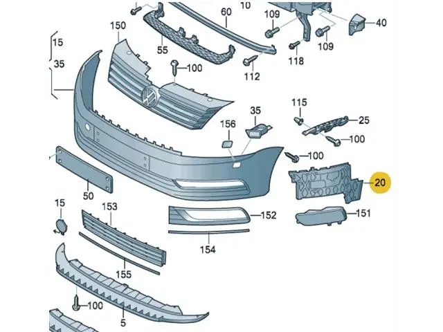 3AA807177 Front Bumper Clamp for VW PASSAT B7 (362)