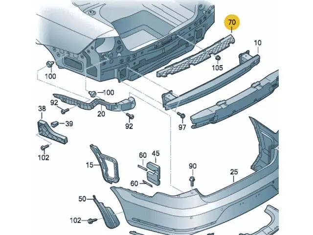 3AD807863 Bumper Fixed Bar for 