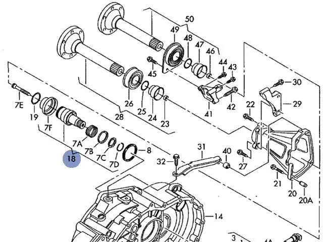 02N409345 Transmission Parts Stub Shaft for VW SHARAN, SEAT ALHAMBRA (7V8, 7V9)