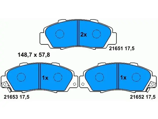 45022SL0G00 Brake Pads for HONDA PRELUDE Mk V (BB_), LEGEND III (KA), INSPIRE (UA1, UA3), INSPIRE (UA4, UA5), ODYSSEY (RA), PRELUDE IV (BB_), LEGEND II (KA), LEGEND II Coupe (KA), NSX I Coupe (NA)