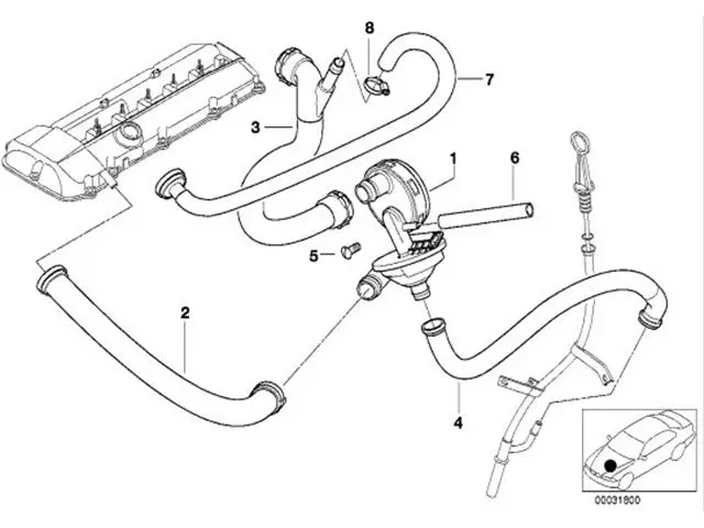 11617501566 Engine Parts Valve,crankcase Breather for BMW 3 (E46), Z3 Roadster (E36), 5 (E39)