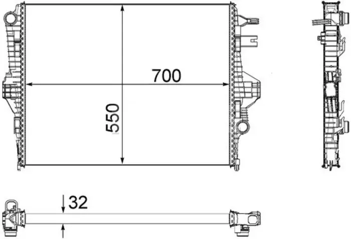 95810613210 Engine Parts Radiator for PORSCHE Cayenne, VW TOUAREG